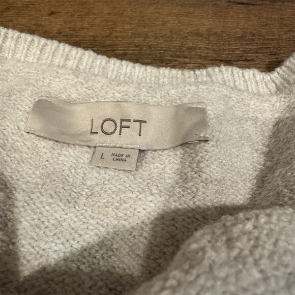 Loft Cozy Sweater Fair Isle Cottage Cotton Wool Blend Oatmeal Pink Burgundy READ - Picture 5 of 9